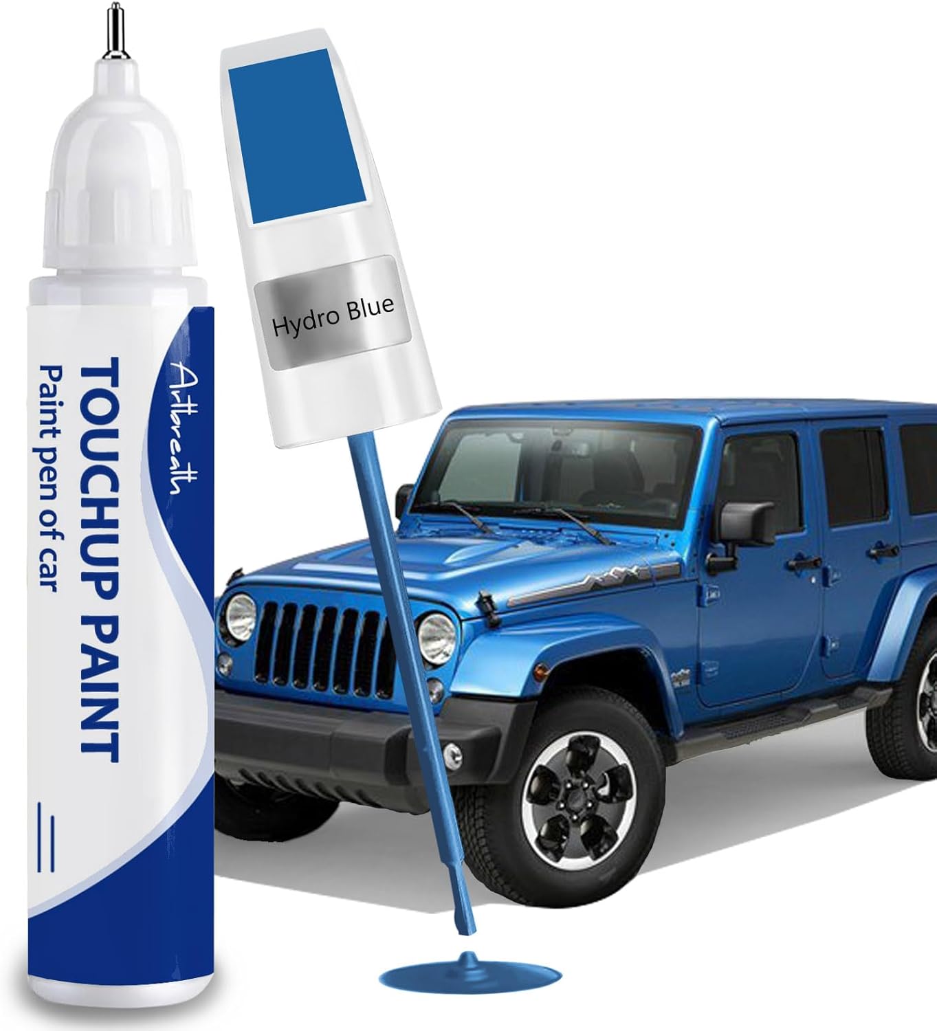 Hydro Blue(PBJ) Touch Up Paint for JEEP-Exact Match–Chips and Nicks Car Paint Scratch Repair Kit Automotive Paint Pen for Wrangler-JK/Commander/Compass/Grand-Cherokee/Liberty/Patriot/Renegade
