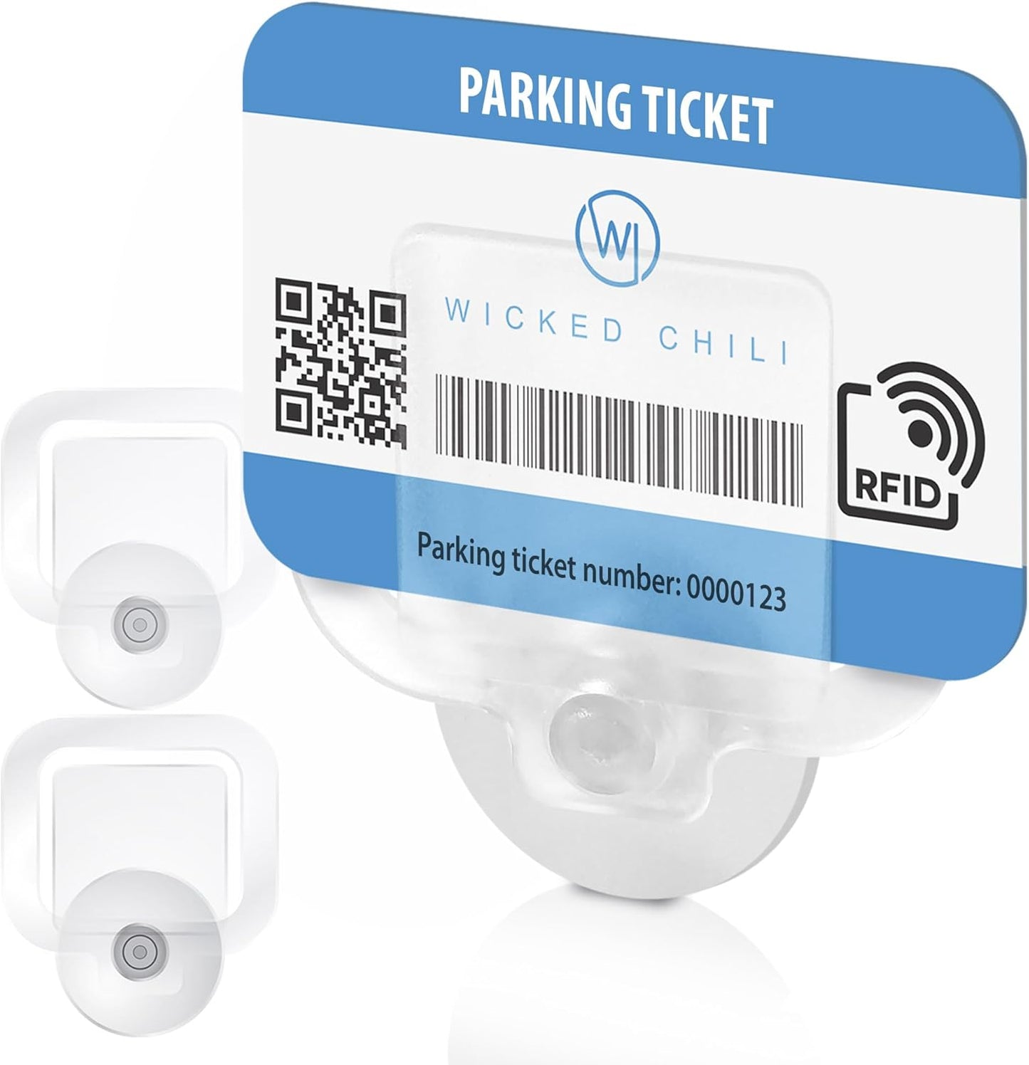 2X Parking Permit, Ticket and Note Holder for Car Windscreen, Clips with Removable Suction Cup, Avoid Parking fine, Set of 2 (Made in Germany) Transparent