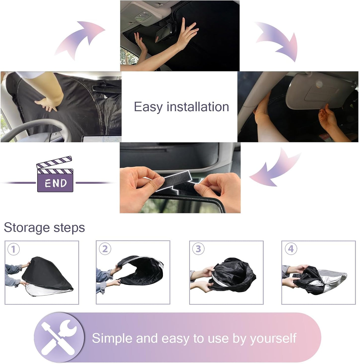 LUWU for 2024 2025 Honda Accord Windshield Sun Shade 2025 Honda Accord Windshield Sunshades Accessories Sunshade Cover Block UV Ray Front Window Sunshade