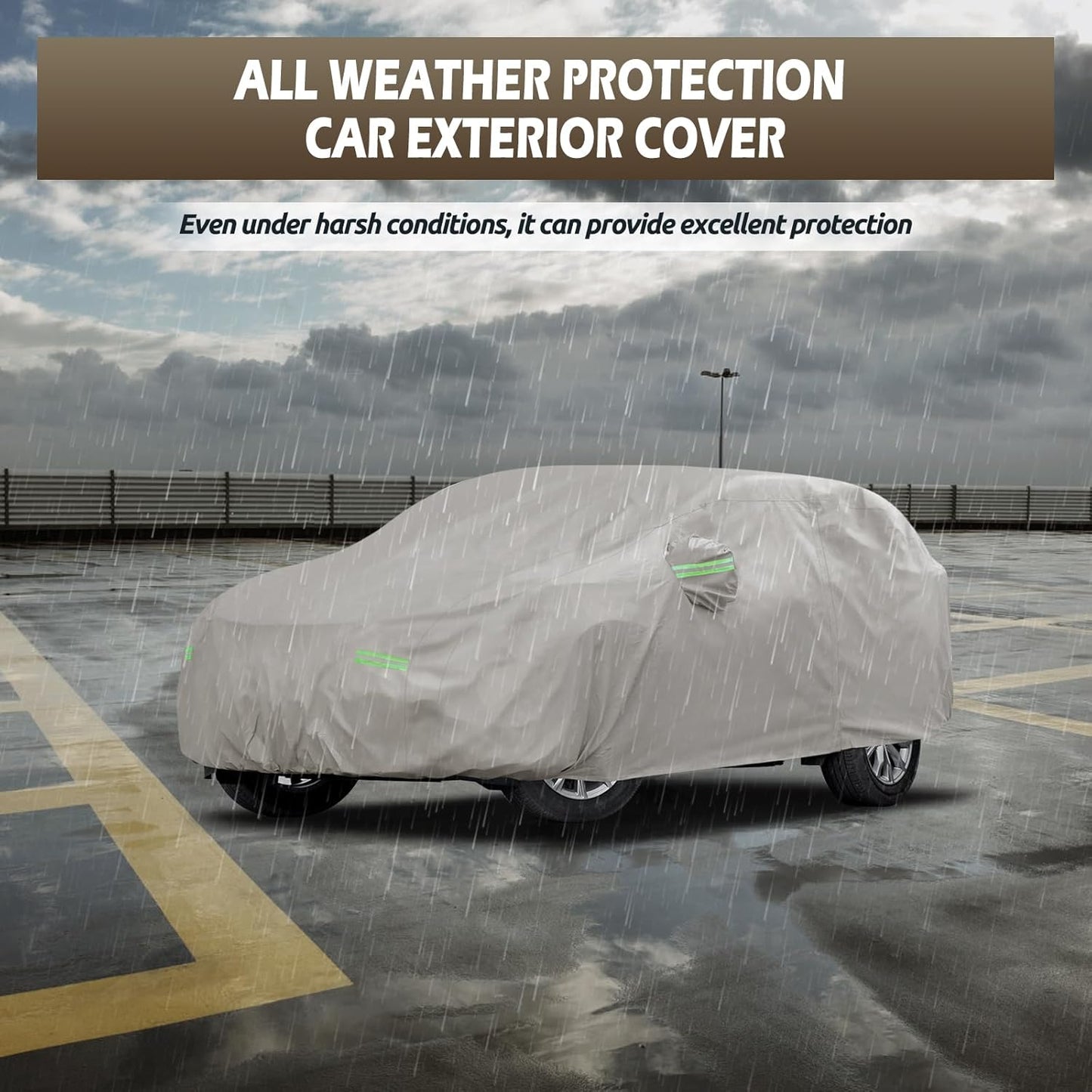 Migaven 6 Layers Car Cover Custom Fit for Honda CRV 1997-2025, Toyota RAV4 1996-2025, Waterproof Full Exterior Cover Rain Sun Protection with Door Zipper