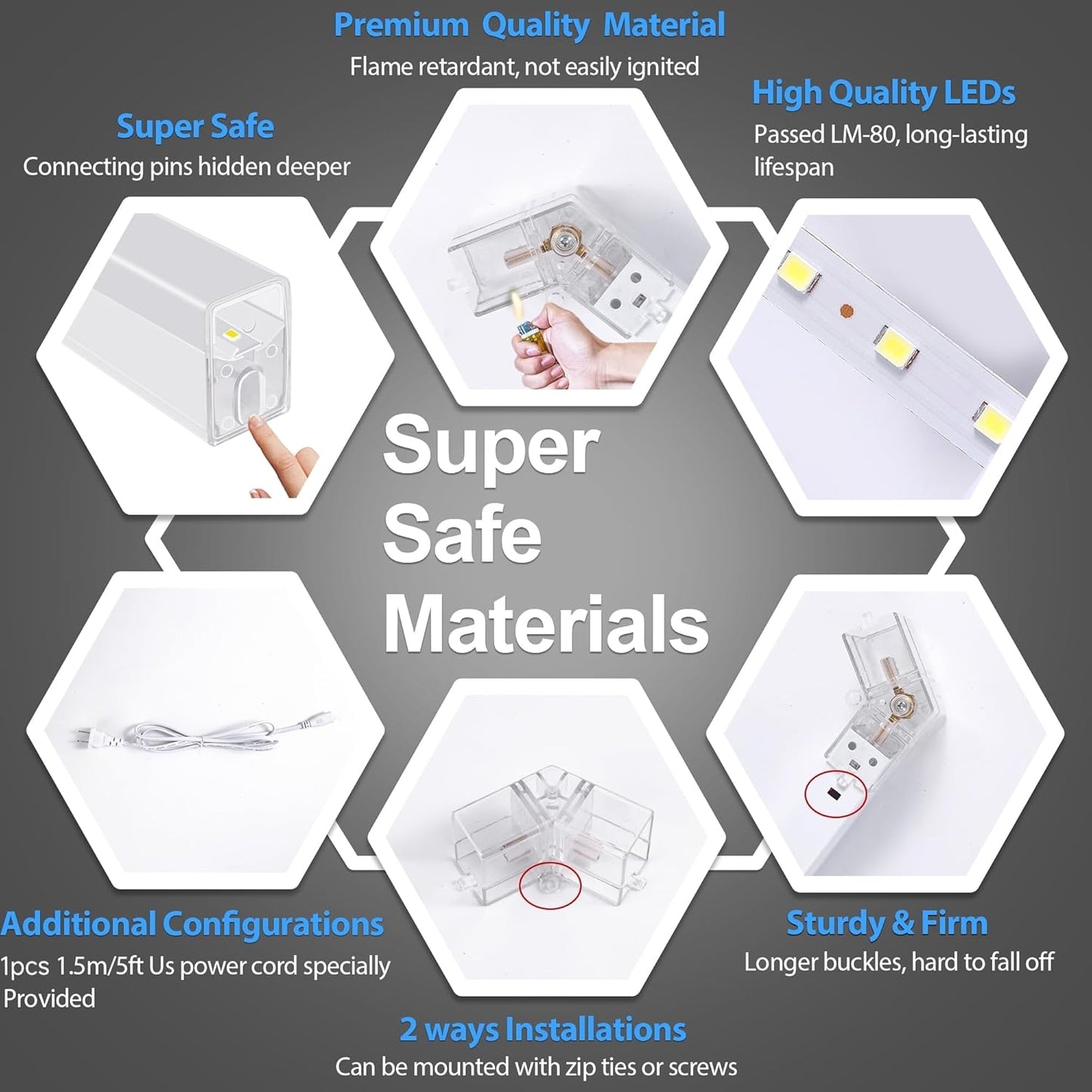 MODERN Hexagon Garage Light: Higher Brightness 38880 Lumens Honeycomb Garage Light, 8 Grid Systems 6500K, Hexagon Garage Grid Lighting for Garage, Gym, Car Detailing Shop etc.