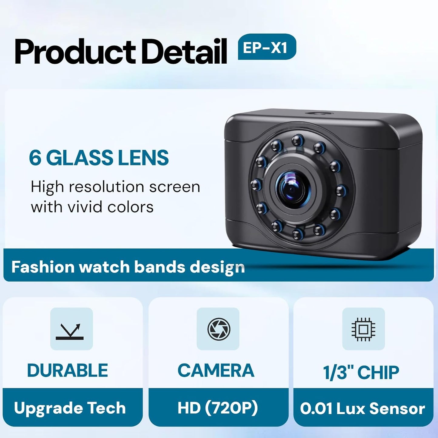 X1P HD Backup Camera License Plate Rear View Camera for Car, IP69 Waterproof Cámaras de Reversa para Autos with Clear Night Vision, Wide View Angle Universal Camera for Truck SUV RV Pickup