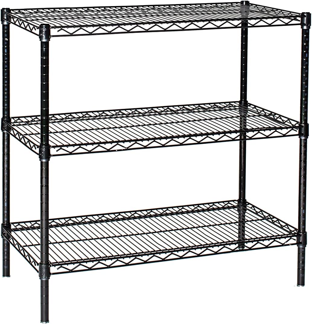 Omega 21" Deep x 54" Wide x 86" High 3 Tier Black Starter Shelving Unit