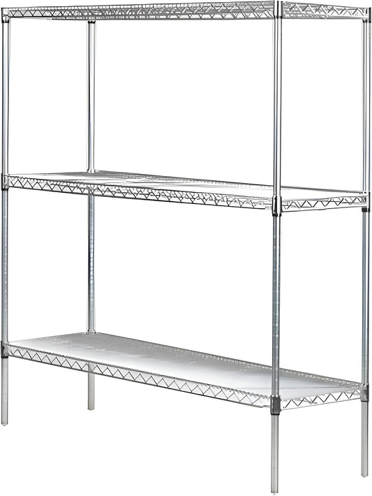 Omega 24" Deep x 30" Wide x 36" High 3 Tier Chrome Starter Shelving Unit