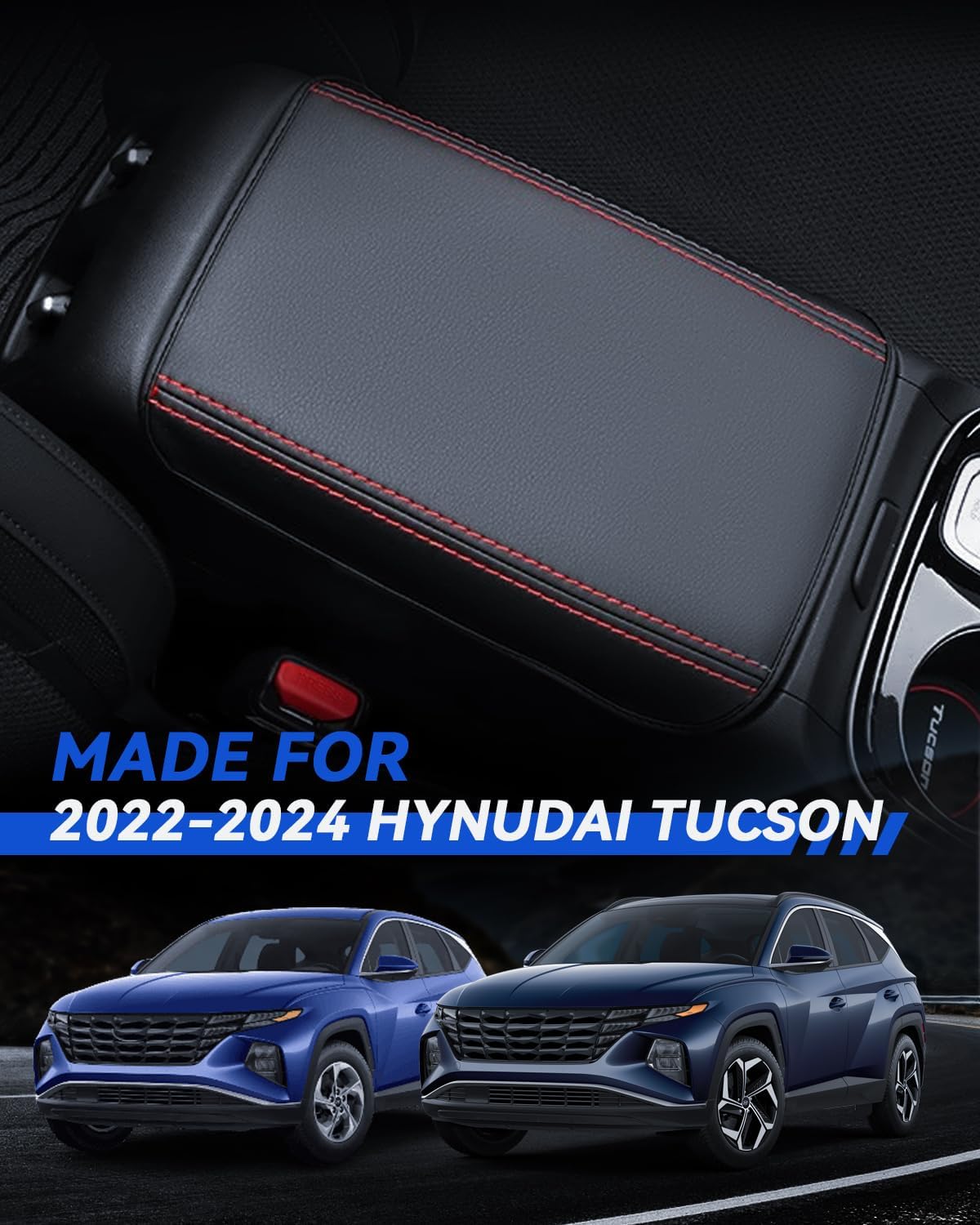Armrest Cover for Hynudai Tucson 2022 2023 2024 Accessories Center Console Middle Lid Pad Protector for Car Elbow Rest