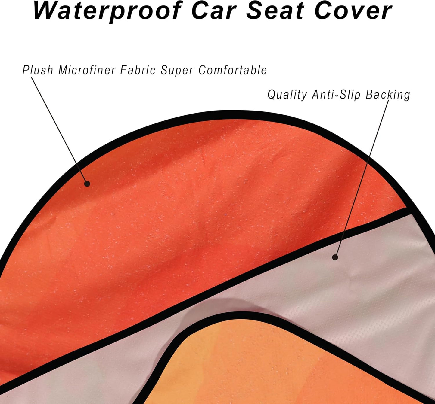 Car Seat Cover Protector Front Seats,for Gym Workout,Running,Swimming,Beach and Hiking,Waterproof Sweat Towel Bucket Seat Covers for Cars SUV Trucks (Orange, 2Pcs)