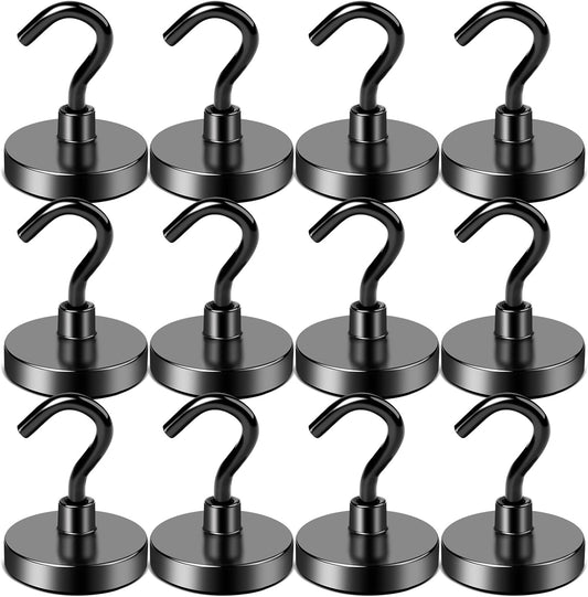 LOVIMAG Magnet Hooks for Cruise Cabin, 80lbs Cruise Door Magnets with Epoxy Coating, Cruise Must Haves for Travel, Strong Magnetic Hooks for Classroom, Kitchen Essentials, Locker Organizer, -12 Pcs