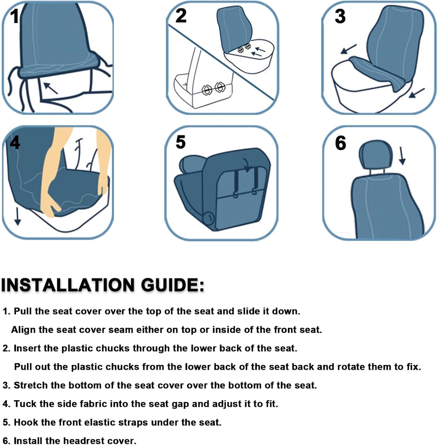 GIANT PANDA Fit Kia Sportage Forte Telluride Sorento Seltos Soul K5 NIRO Carnival Front Car Seat Cover, 3D Air Mesh Breathable Seat Protector, Grey+Black(2-Pack)