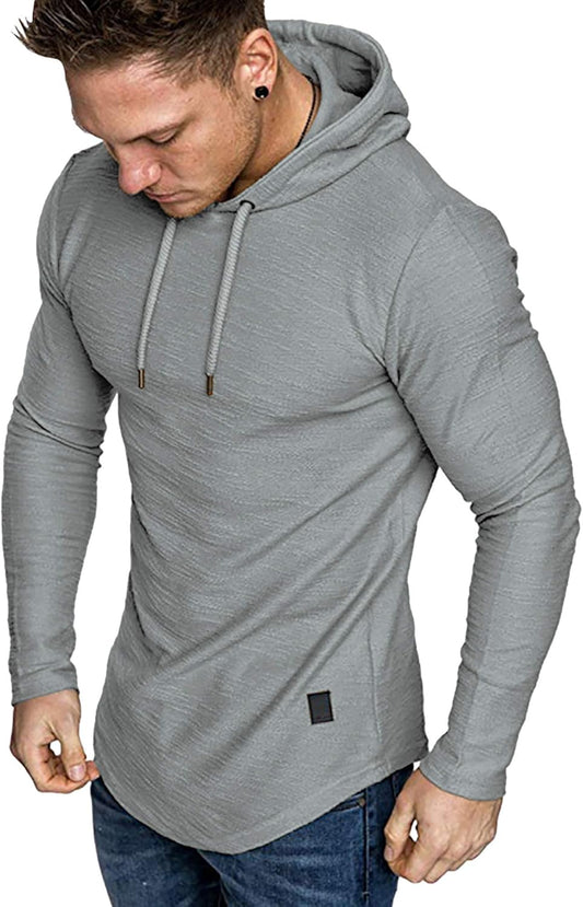 Lexiart Mens Fashion Athletic Hoodies Sport Sweatshirt Solid Color Fleece Pullover