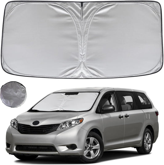 KAYZT Windshield Sun Shade for 2011-2020 Toyota Sienna Mini Van Foldable Sunshade Front Window Custom Fit Car Accessories