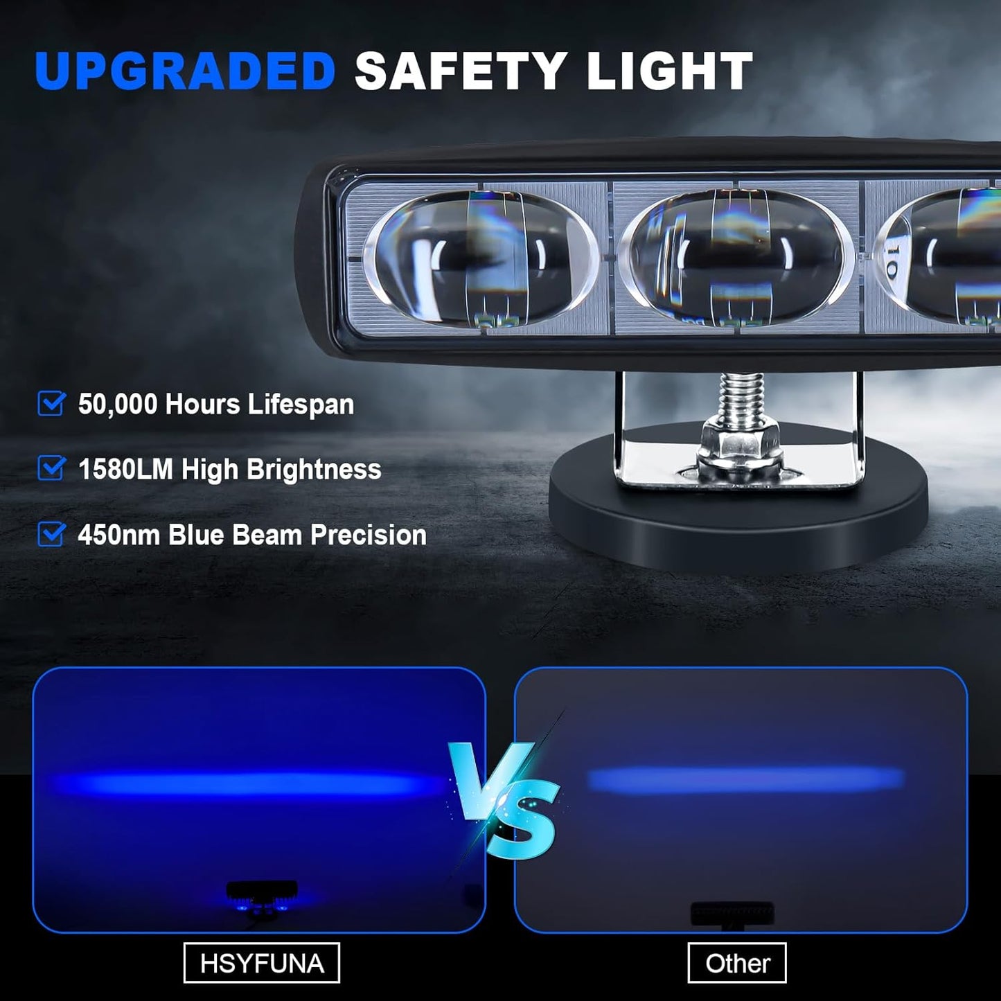 2Pcs Forklift Safety Light Blue, 30W Straight Line Forklift and AGV Safety Indicator Warehouse Hazardous Area Warning Light for Warehouse and Industrial Use (DC 10-100V)