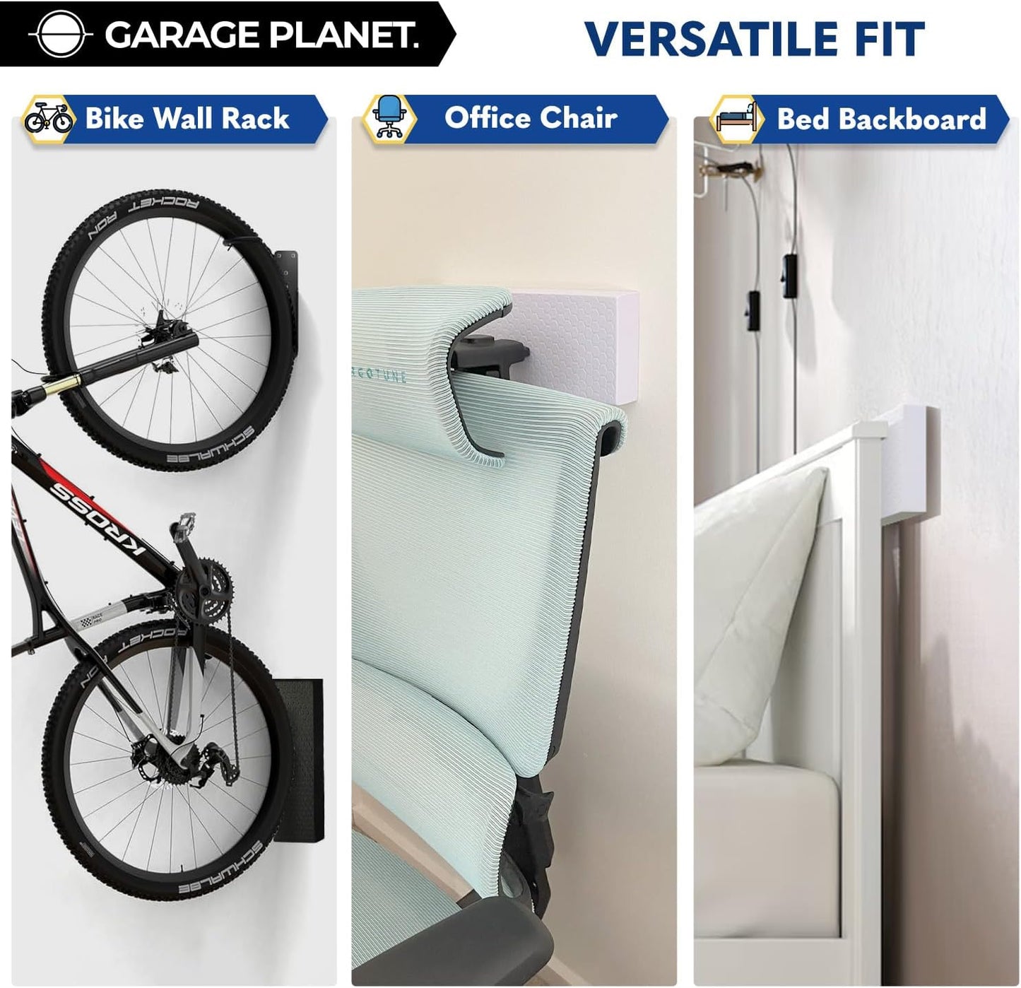 WP01 Garage Wall Protector Car Door Protector, Tool-Free, Designed in Australia (Black, 2 Pack)