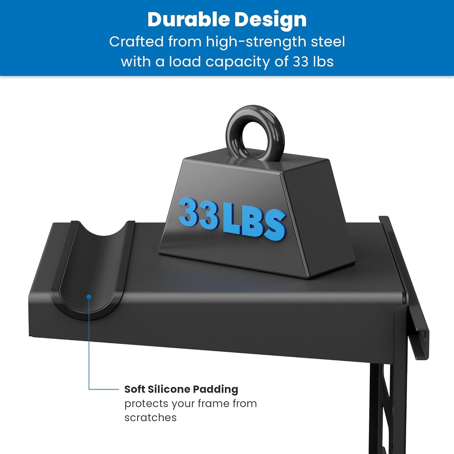 Mount-It! Bike Wall Mount Rack with Shelf and Hooks, Horizontal Indoor Bike Rack Garage Home, Space Saving Wall Mounted Hanger for a Single Road, Mountain or Other Bicycle with Extra Storage, Black