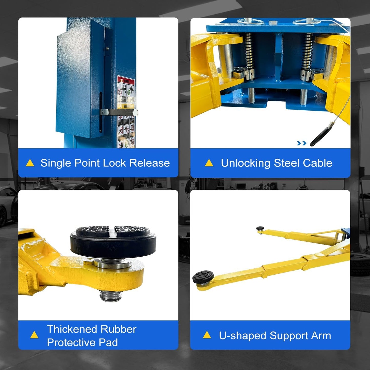 110V Two Post Car Lift 11,000 LBS Heavy Duty Floor Plate 2 Posts Auto Hoist Truck Lift for Garage w/ 36 Months Parts Replacement