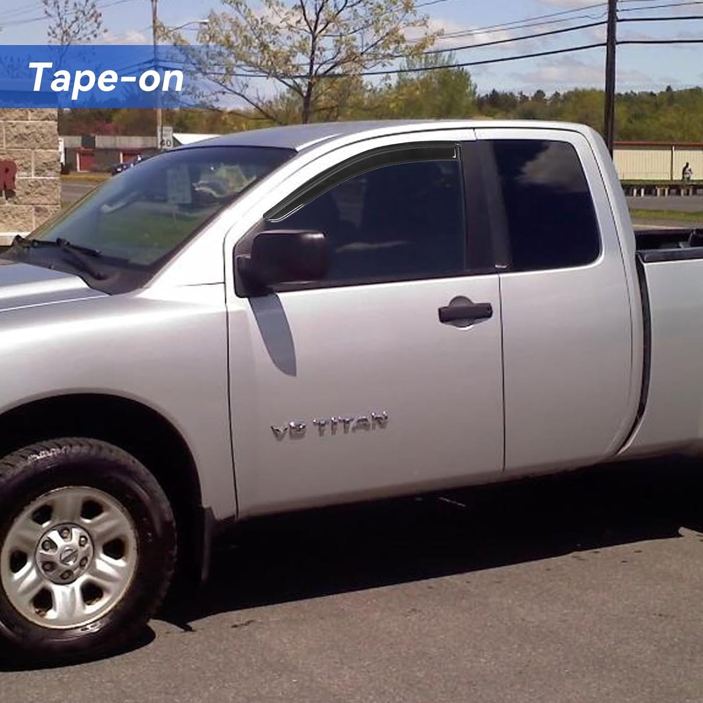 Window Visors Rain Guards for 2004-2015 Nissan Titan King Cab, Out-Channel Window Vent Wind Deflectors Visors Shades for 04-15 Nissan Titan Extended Cab, 2PCS