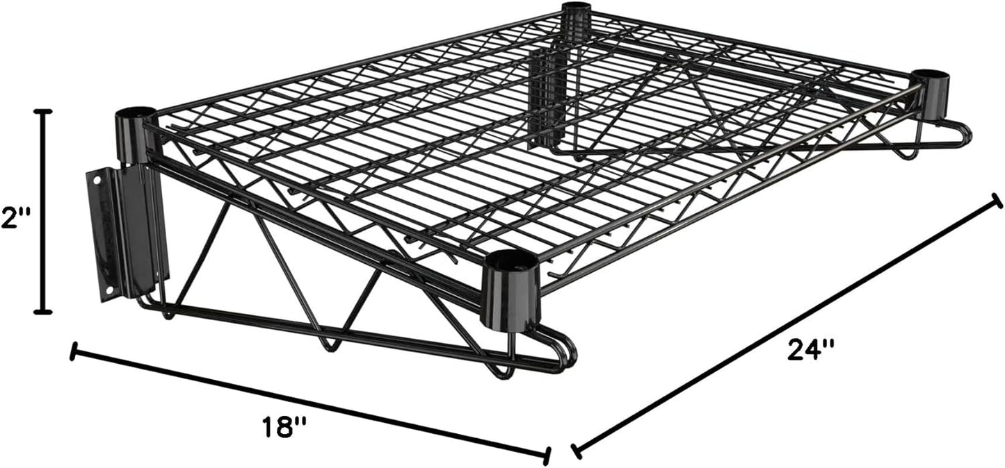 18" x 24" Black Epoxy Wire Wall Mount Shelf