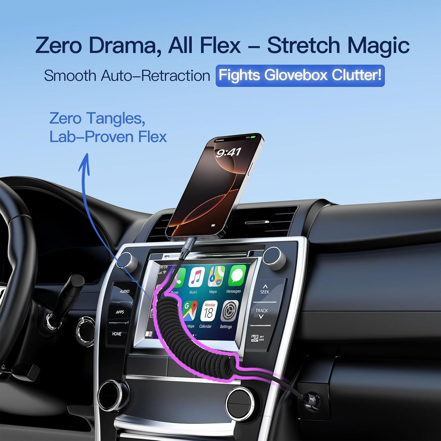 AGVEE 2 Pack 3ft Coiled Short USB-C to USB-C Charging Cable [USB-IF Certified] 60W PD Fast Charger Cord in Car for iPhone 16/15 CarPlay, Galaxy S25 S24 S23 S22 S21 S10 S9 S8, Google Pixel, Dark Gray