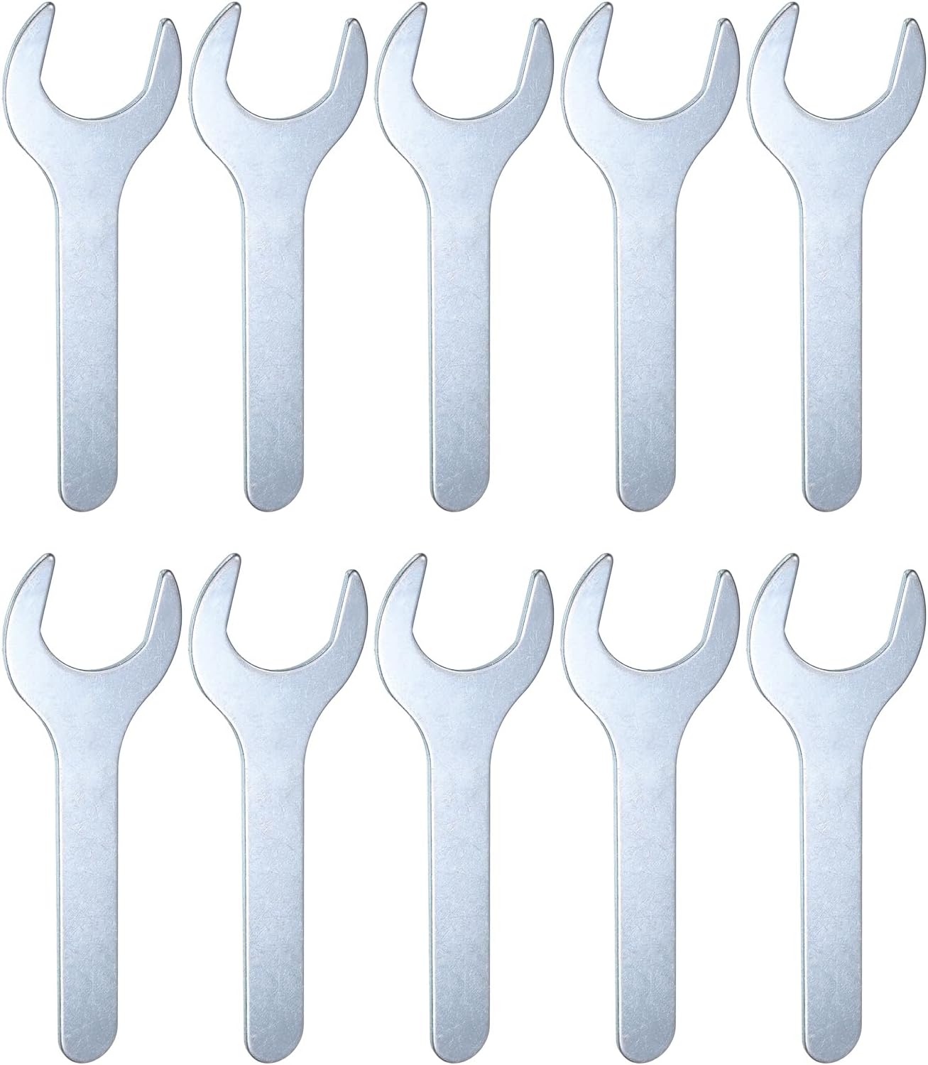 HARFINGTON 10pcs Small Open End Wrench 30x138x2.2mm Metric U-Shaped Single Open Ended Spanner Super Thin Flat Head Galvanizing Wrench for Automotive Repair Furniture Assembly