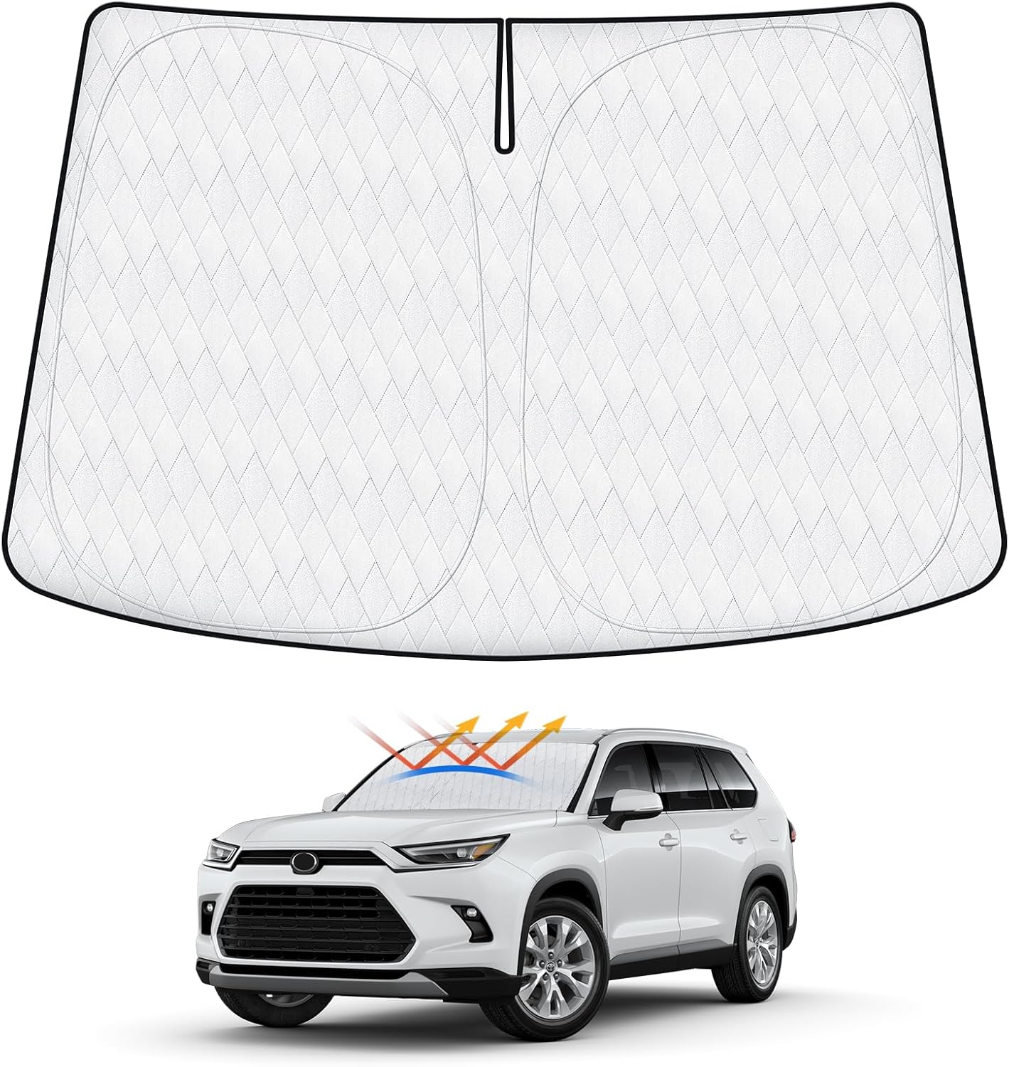 Windshield Sun Shade for Toyota Tundra (Limited, SR5, Platinum, TRD Pro) 2022-2025 2026, Custom Fit Foldable Front Window Sunshade Sun Visor for Tundra Accessories