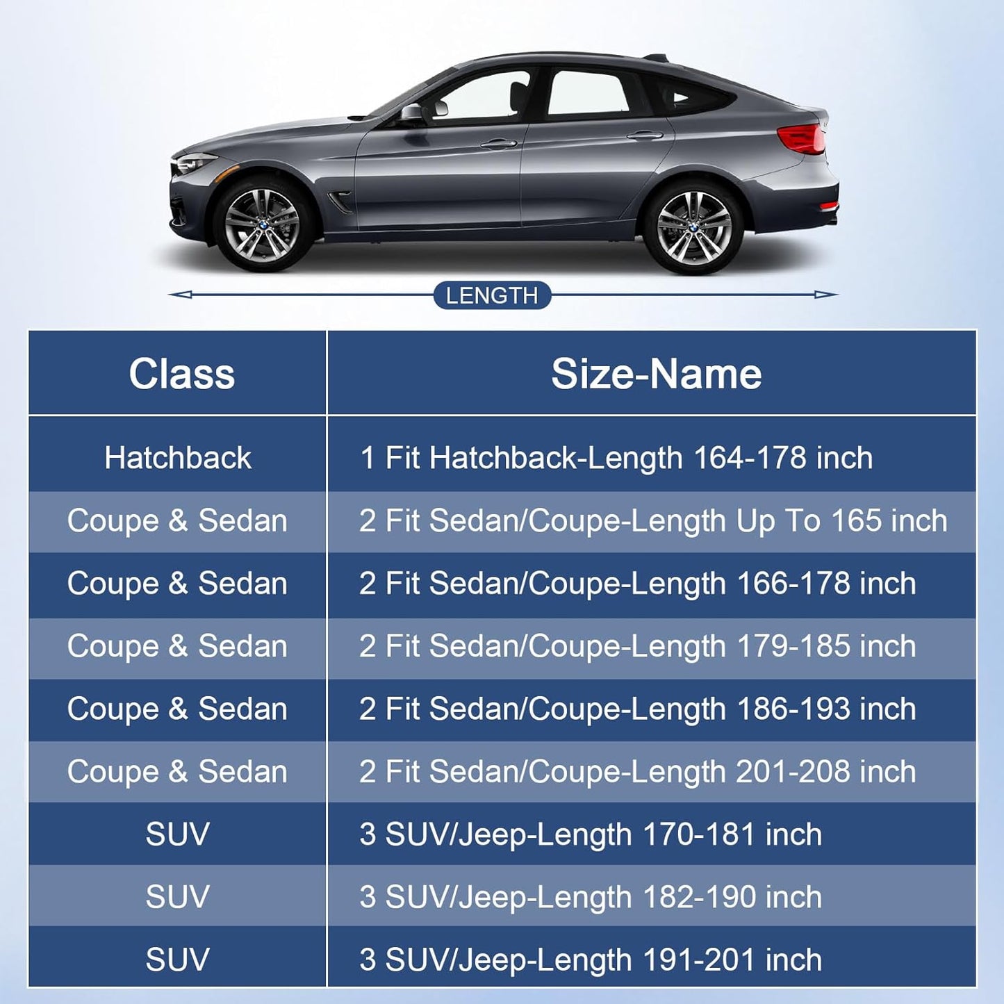 Car Cover Waterproof All Weather for Automobiles, Full Exterior Covers for Sedan & Coupe (179-185 inch) Universal Fit for Honda Civic, Nissan Altima, etc. Rain Winter Sun Snow Protection.