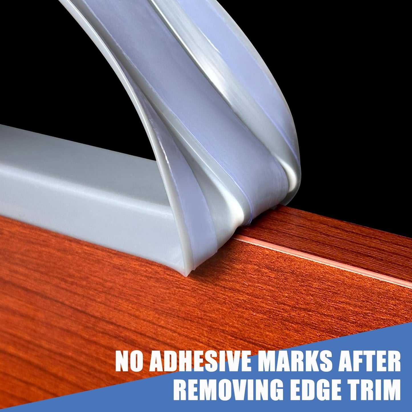 Rubber Edge Trim, Flexible Self Adhesive U Shaped Peel and Stick Edge Banding, 2-1/2"(63.5mm) U Channel Edge Protector, Edge Guards for Woods, Furniture, 20Ft, Grey Color