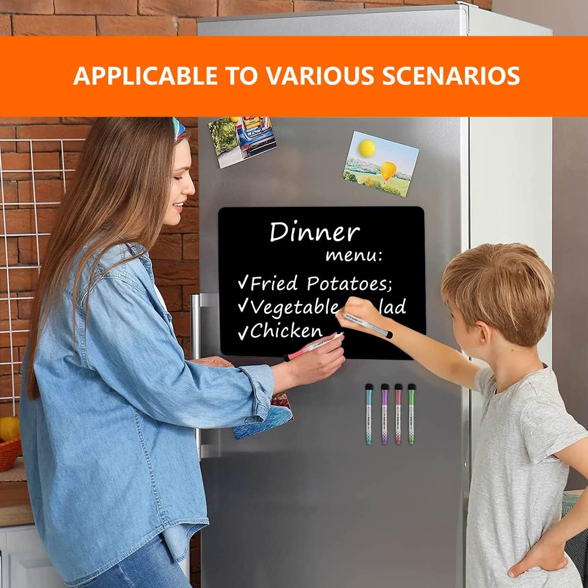 2 Pack Blank Car Door Magnet Sticker, Rounded Corners Magnetic Vehicle Sign, Perfect Magnet for Car to DIY Advertise Business and Cover Company Logo, Personalized Magnet Decal 24"x12" Black