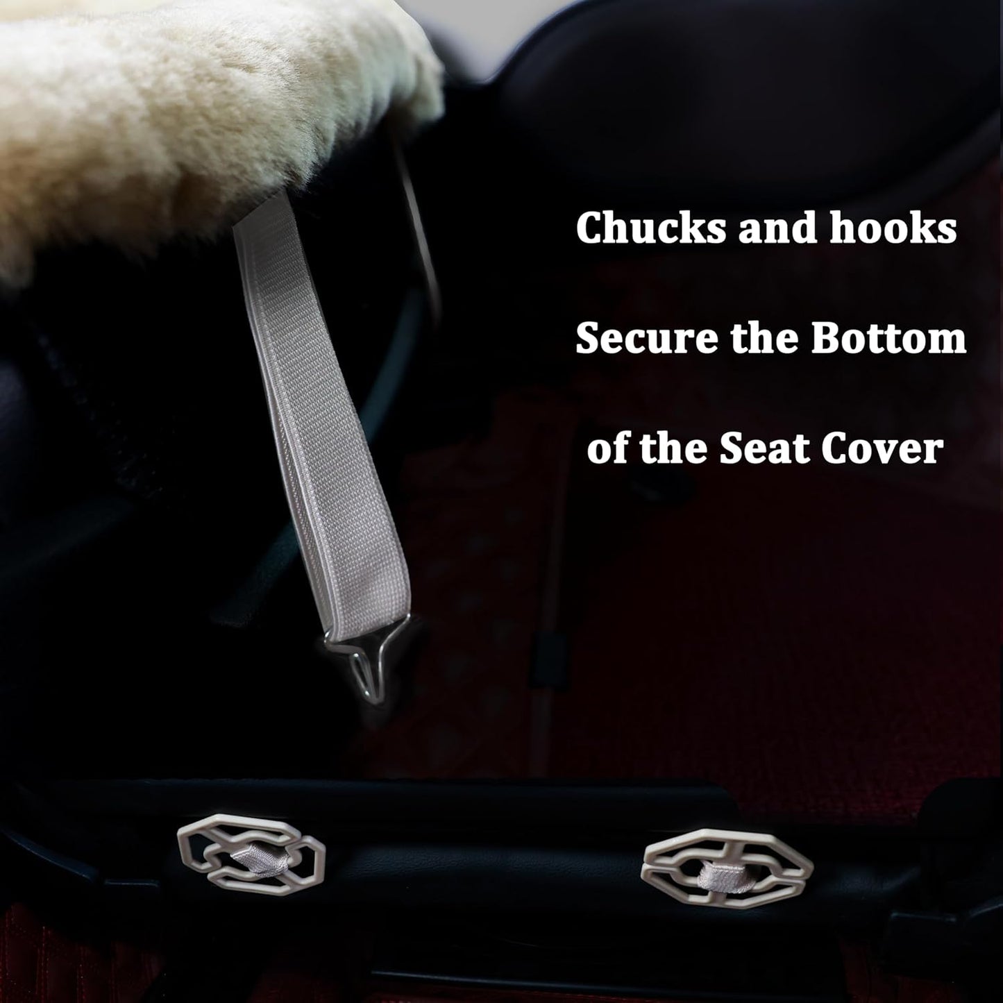 Fluffy Genuine Australia Sheepskin Car Seat Cover for Auto Interior Accessories with Soft Fuzzy Wool Eco-Friendly Natural Fur Non-Slip (Graphite, Front)