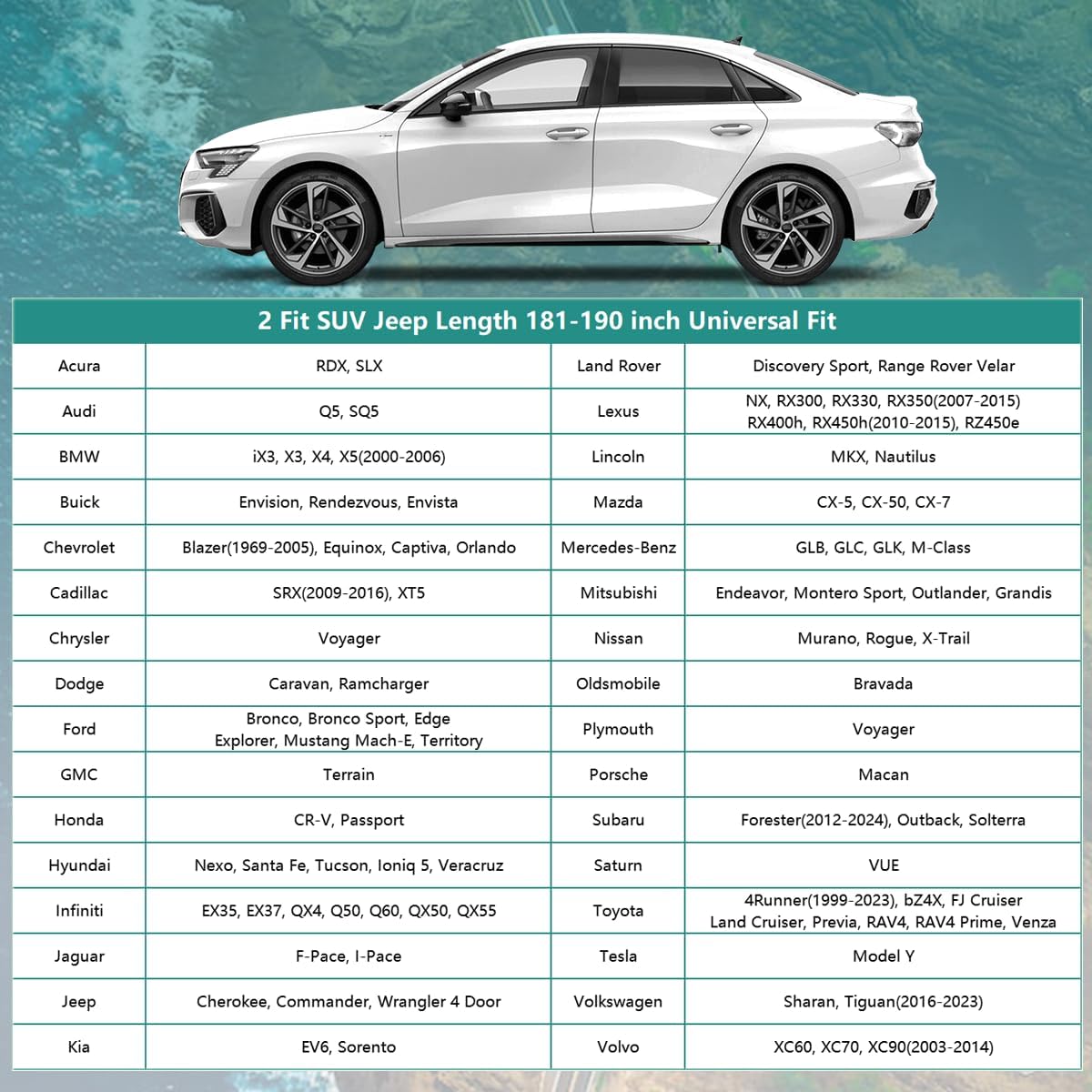 16 Layers SUV Car Cover Waterproof All Weather Heavy Duty, Universal Fit Toyota RAV4, Honda CRV, Tesla Model Y, Audi Q5, Chevrolet Equinox, Nissan Rogue, Kia Sorento, Mitsubishi Outlander etc.