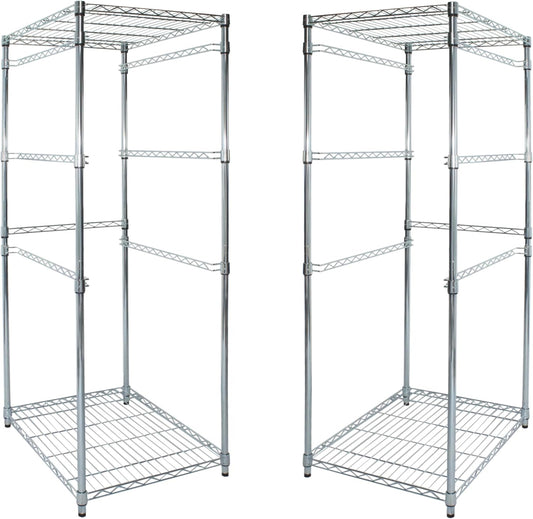 SafeRacks 2 Pack 5-Tier Steel Tote Rack - Maximize Space, Declutter, Organization, NSF Certified, Bin Storage for Garage, Pantry, Kitchen, Workspace, 5 Shelves, 31″ x 23″ x 68″, Zinc