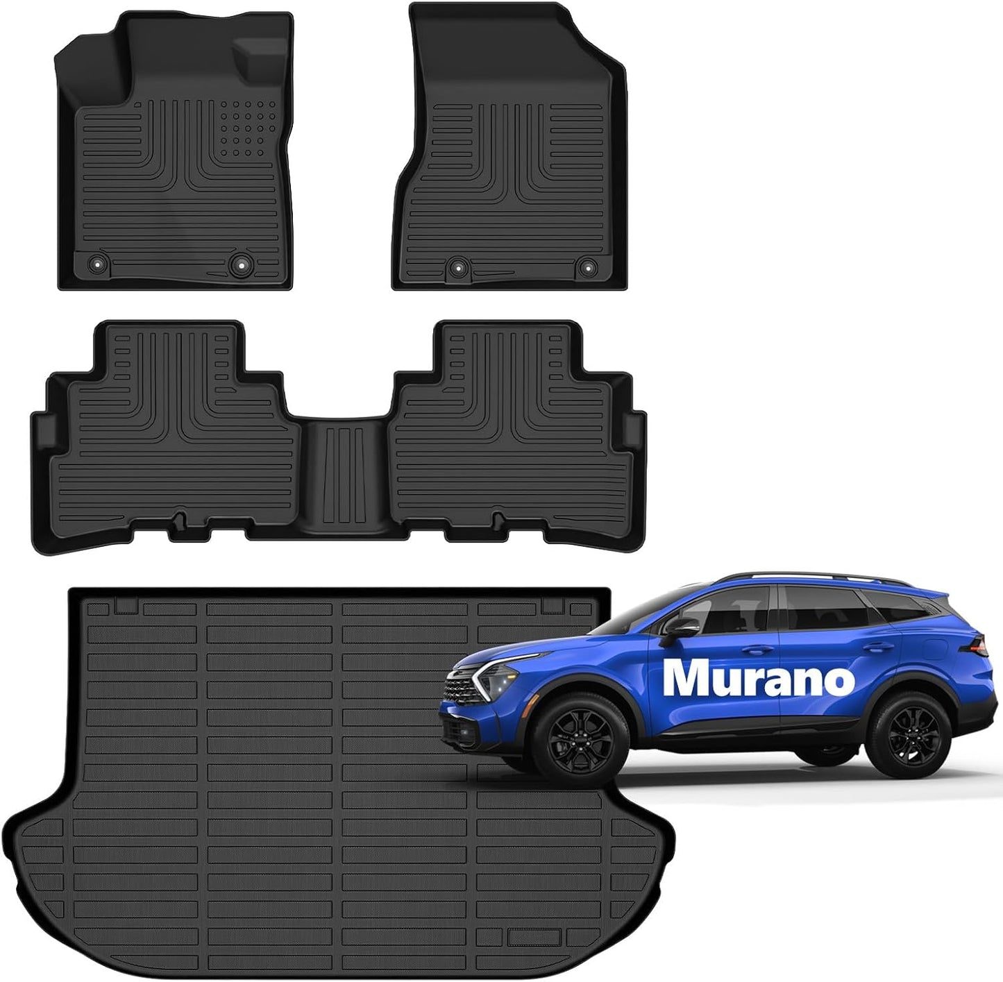for Nissan Murano Floor Mats 2017.5 2018 2019 2020 2021 2022 2023 2024 Car Mats for Nissan Murano Accessories All Weather Floor Mats Cargo Liner 2017.5-2024
