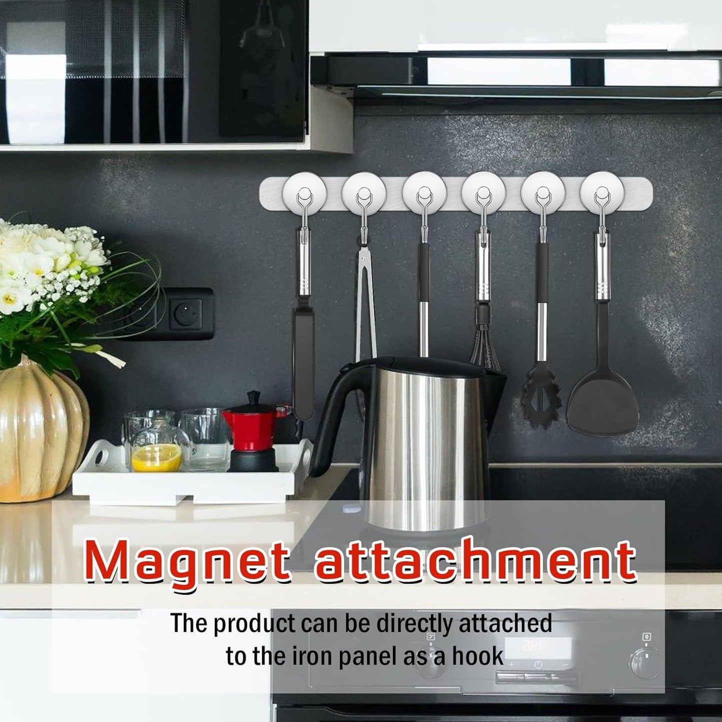 FINDMAG 100lbs+ Magentic Hooks Heavy Duty, Super Strong Magnetic Hooks for Cruise Essentials, Neodymium Magnets with Hooks for Hanging, Camper, Ceiling, Toolbox, Fridge, Beach Vacation, 6 Pack, Silver