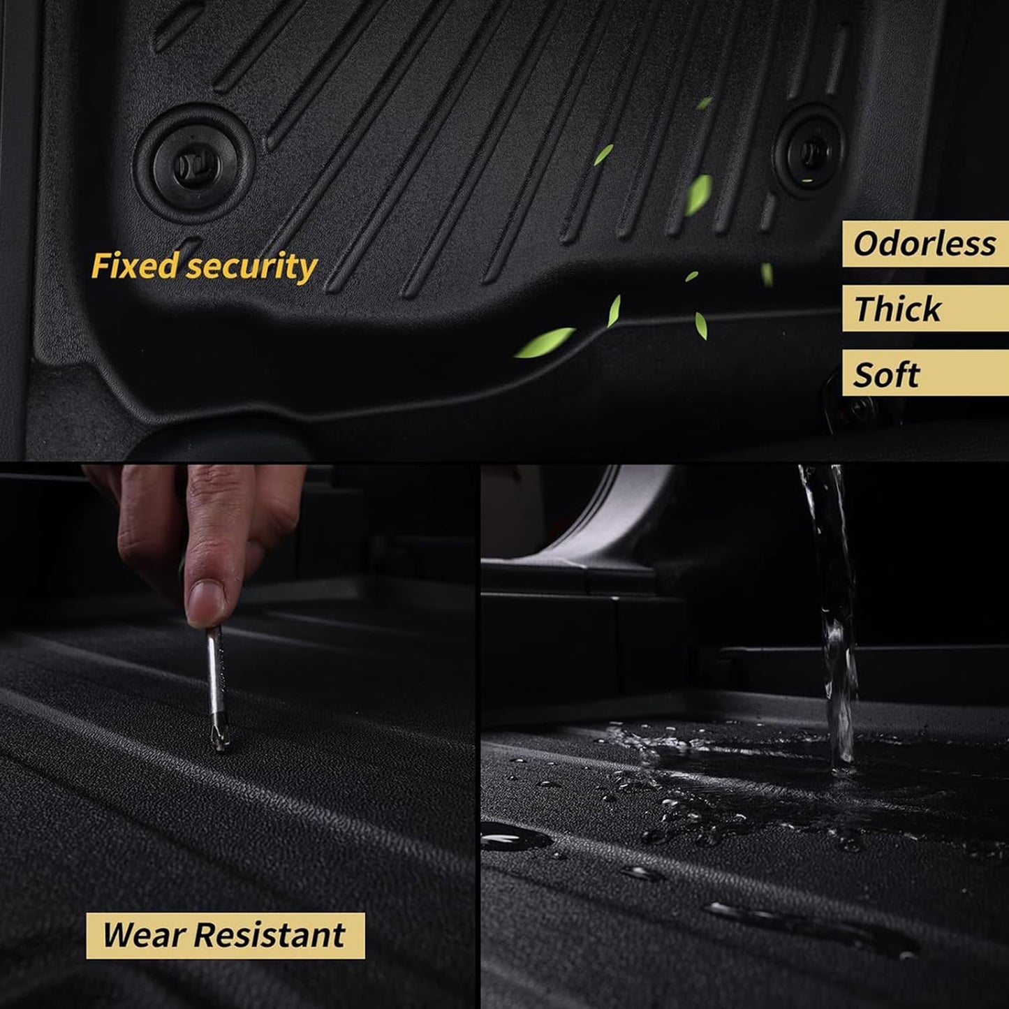 Floor mat for 2017-2024 2025 Chrysler Pacifica Gas Touring Models(Non Hybrid & Non Pinnacle Model) Cargo Mat with Backrest Protection, TPE All Weather Car Floor Liners Cargo Liners Accessories-Black