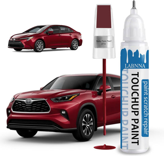 Ruby Flare Pearl(3T3) Touch Up Paint for Toyota-Exact Match 2 in 1 touchup Paint Pen for Chips and Nicks Repair Car Paint Scratch Repair Kit