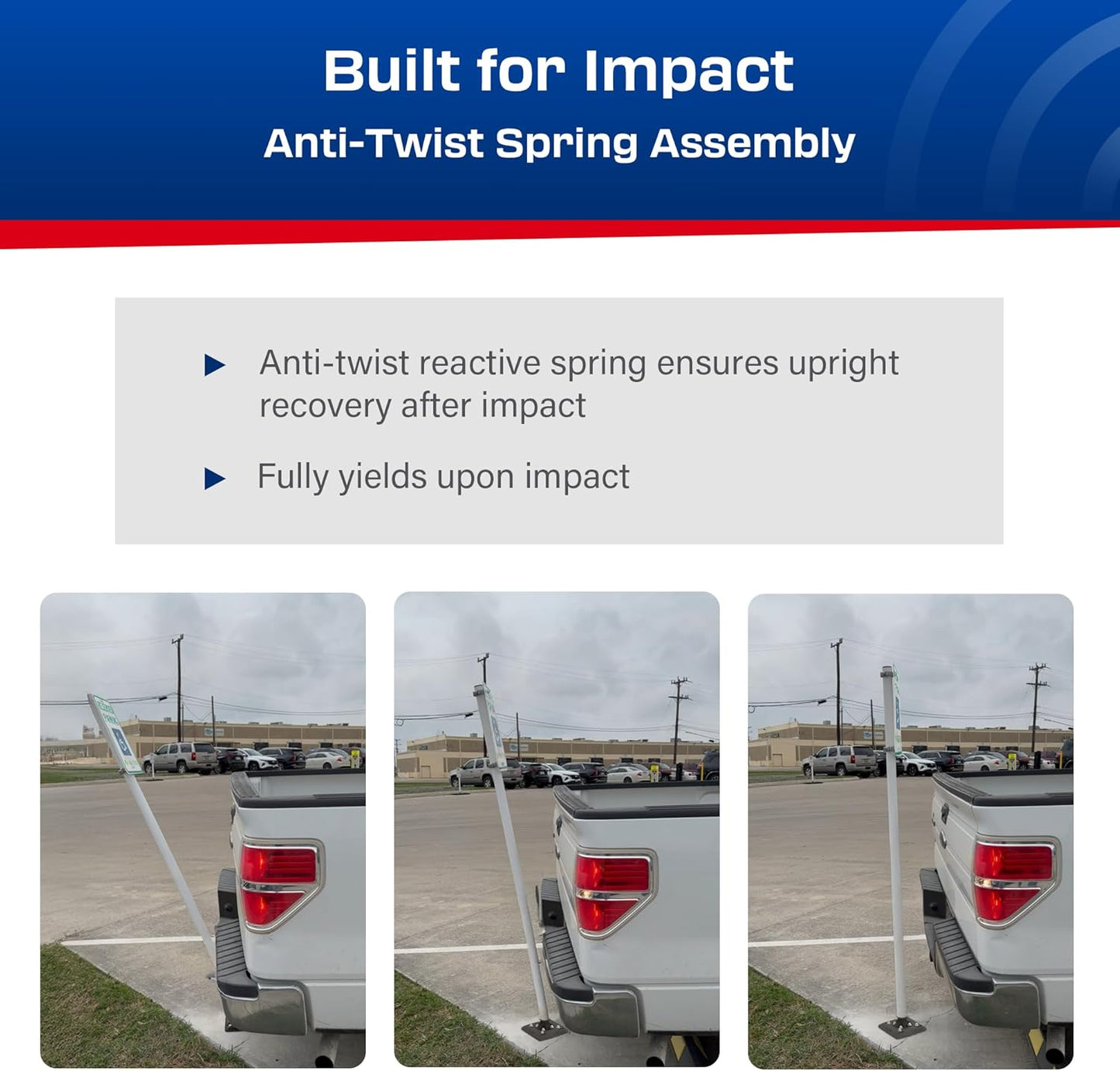 Impact Recovery - Sta-Rite Flexible Sign Post - Sign Holder - Handicap Parking Signs - Made in the USA - 102” Van Accessible Signage