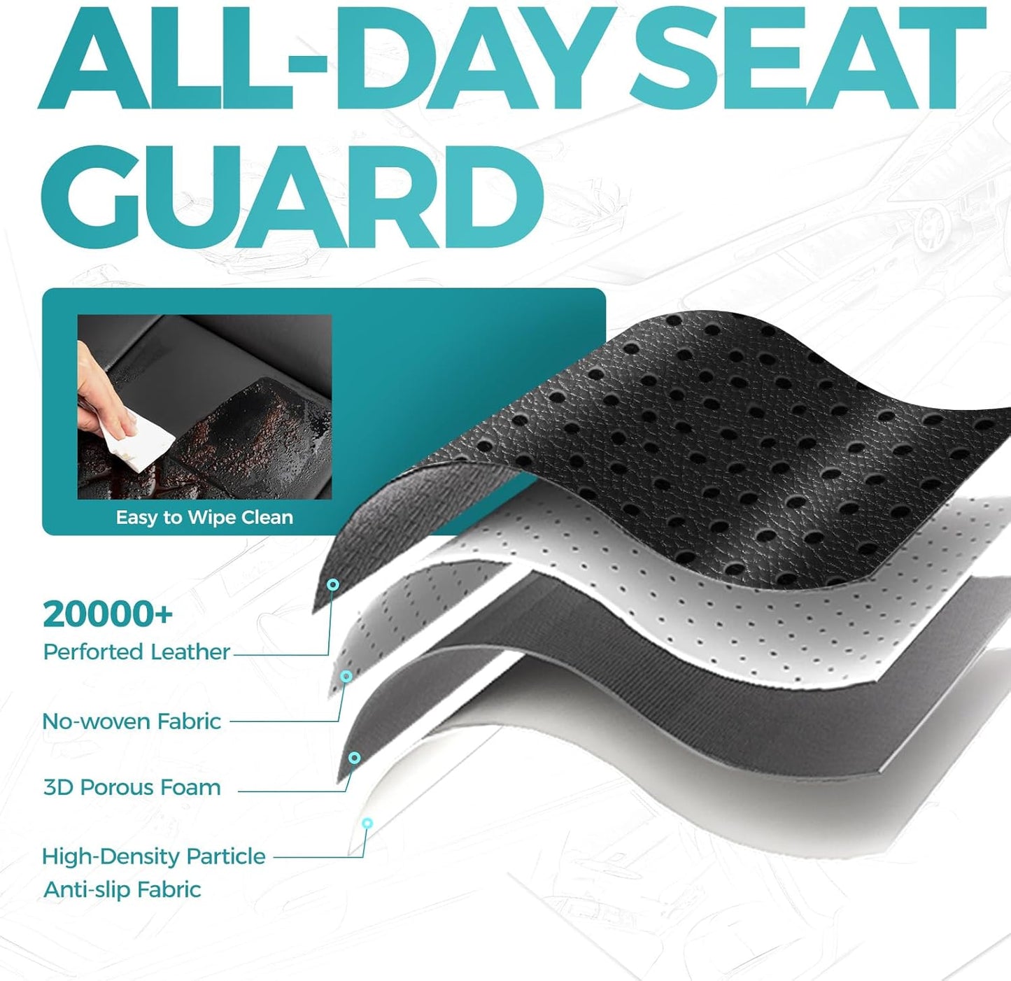 for Toyota Camry Seat Covers Hybrid LE SE 2018 2019 2020 2021 2022 2023 2024 - Custom Car Seat Covers Full Set, Breathable Leather Seat Cover for Cars, Waterproof Cushion Protectors, Black