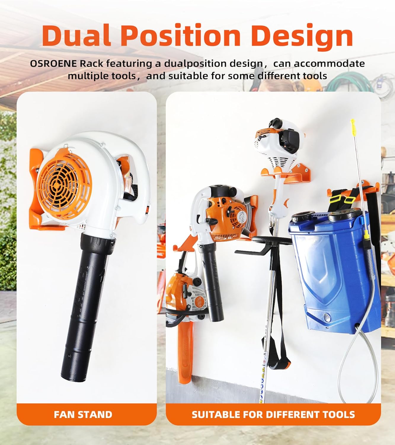 Leaf Blower Hanger, 2 Pack Handheld Blower Rack for Garage Wall, Leaf Blower Holder for Stihl BG-50, BG-56, BG-66, SH-56