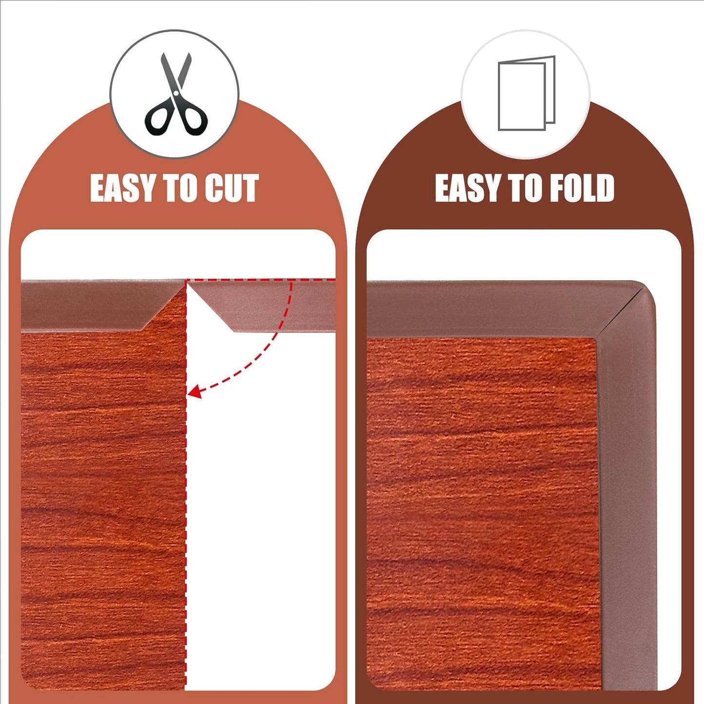 Rubber Edge Trim, Flexible Self-Adhesive U Shaped Peel and Stick Edge Banding, 1-3/4"(44.5mm) U Channel Protector, Edge Guards for Woods, Furniture, 20Ft, Brown Color