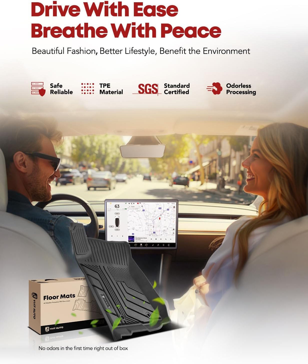 YHTAUTO Floor Mats Fit 2016-2020 Toyota Tacoma Access Cab, TPE All Weather Car Mats Waterproof Anti-Slip Odorless Floor Liner, Interior Car Accessories Front & 2nd Row Liner