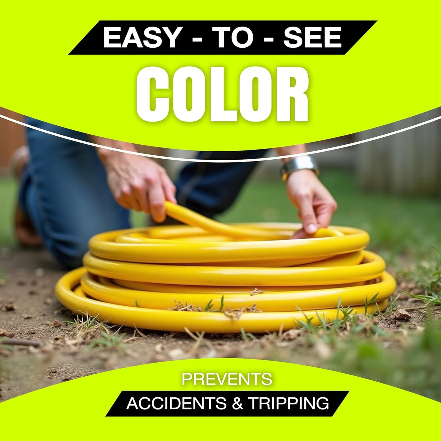 6ft Outdoor/Indoor Extension Cord 16/3 Gauge Heavy Duty 3 Prong SJTW, Waterproof, Flexible Cold-Resistant Long Power Cord,13A 125V 1625W, Yellow by LifeSupplyUSA