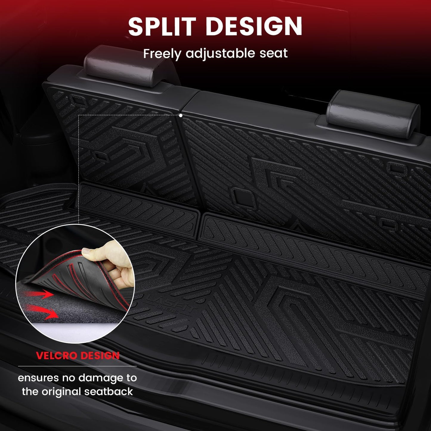 LASFIT Floor Mats&Trunk Mat for Toyota Highlander 2014-2019(Not for Hybrid), All Weather TPE Mats Floor Liner for Highlander LE/Limited/SE/XLE, Black(Not fit 2nd Row Bench Seating).