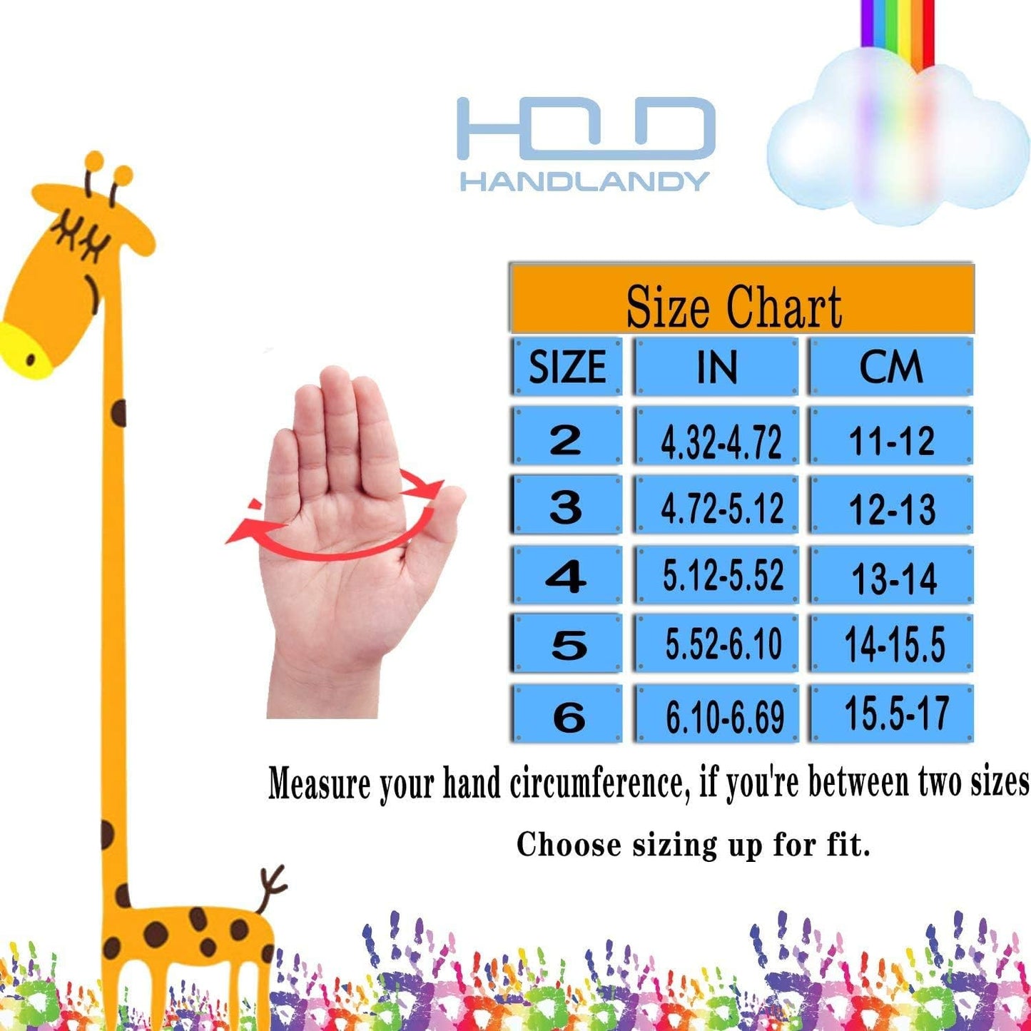 HANDLANDY 2 Pairs Kids Gardening Gloves, Toddler Children Garden Yard Work Outdoor Playing Gloves, Rubber Coating, for Girls Boys Youth (Size L, Orange)