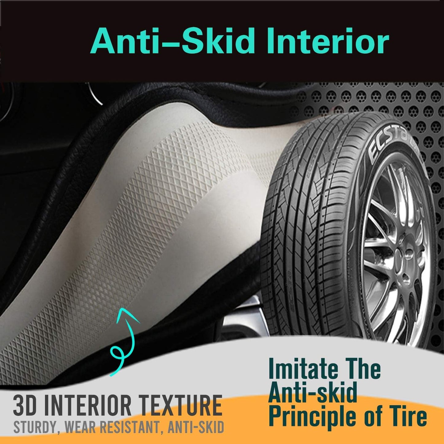 PINCTROT Small Size Steering Wheel Cover Great Grip with 3D Honeycomb Anti-Slip Design, 14 Inch (Blue)