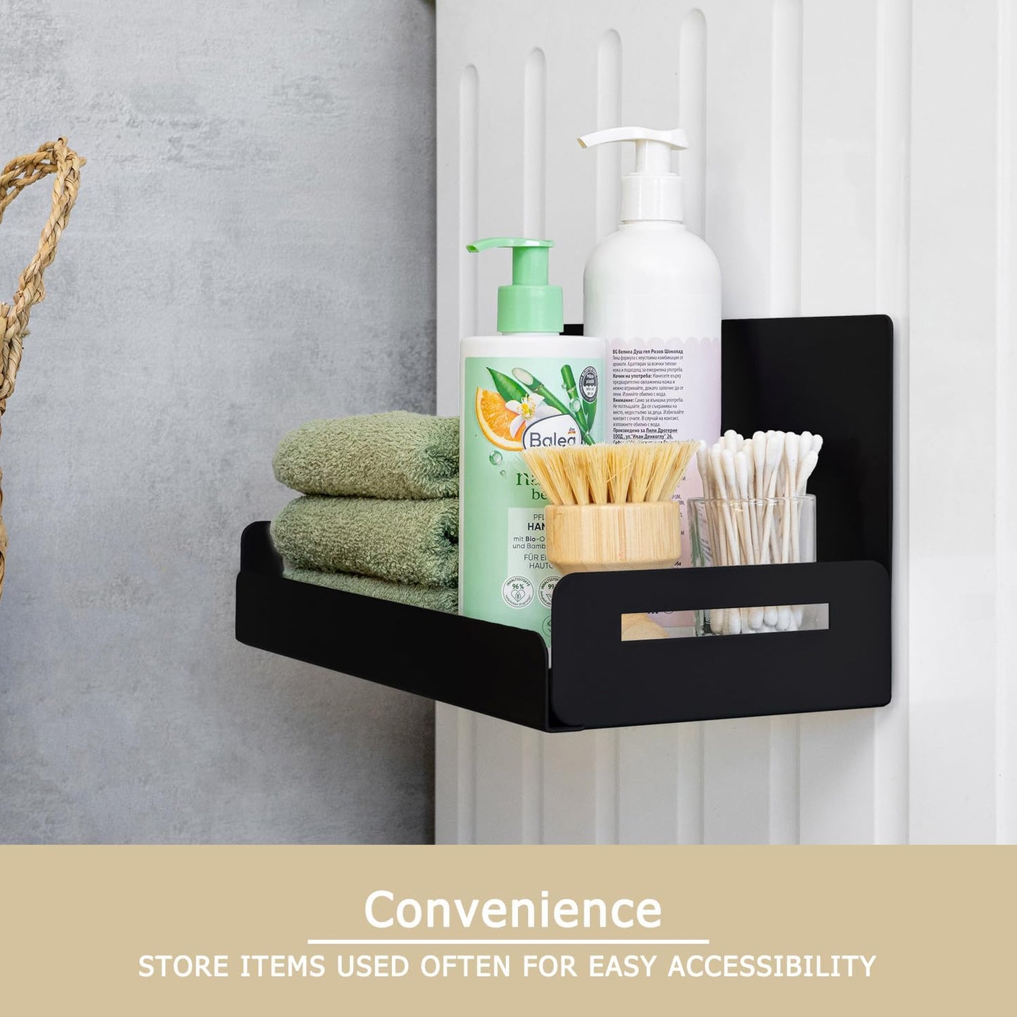 2-Pack Magnetic Spice Rack for Refrigerator - Heavy-Duty 20LB Capacity - Strong Magnetic Shelves for Classroom Whiteboards and Garage Tools, Kitchen Organizer for Utensils, Black