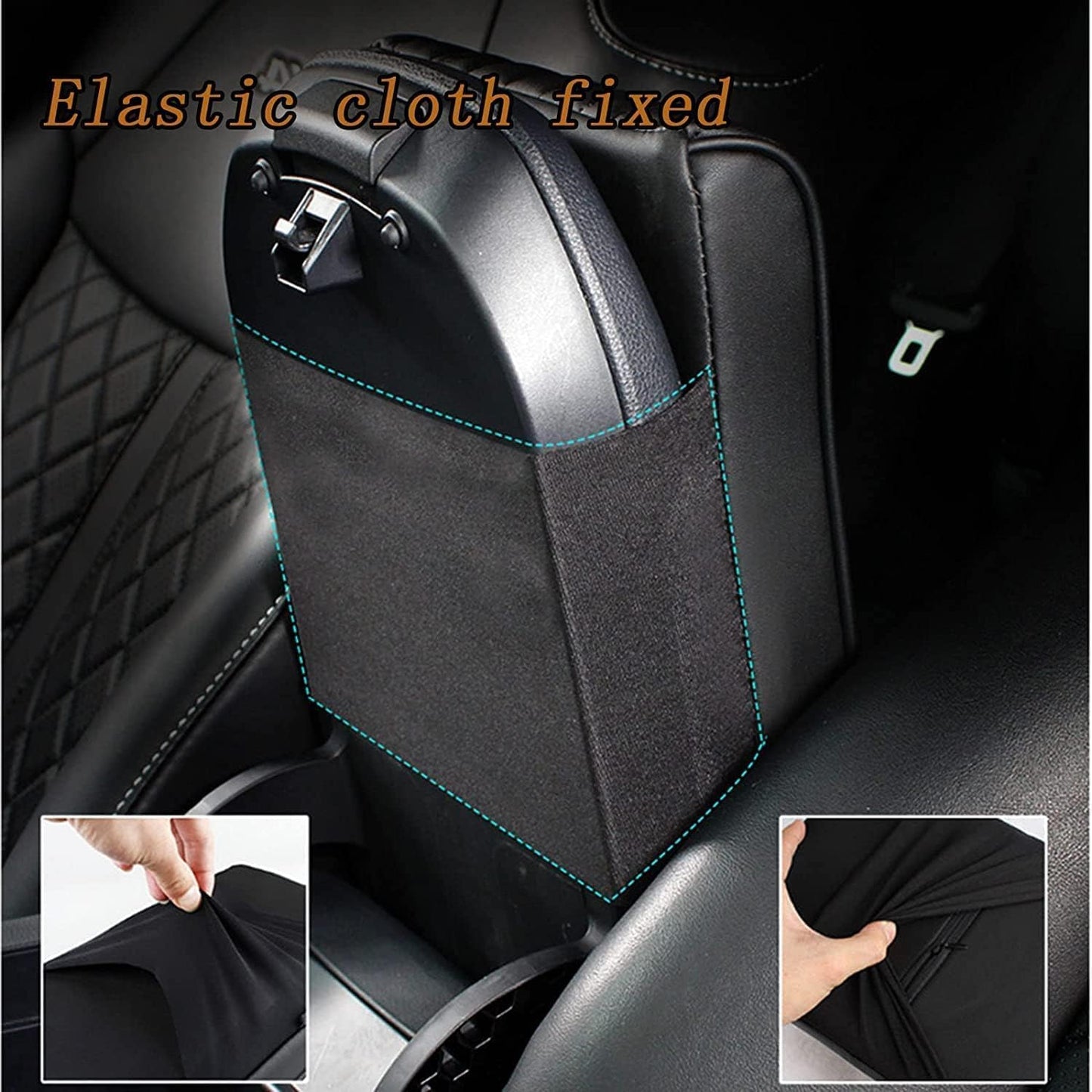 Car Center Console Cover, Memory Foam Car Armrest Cushion, Beige Auto Arm Rest Pad, Leather Arm Rest Covering Car, Hand Rest Pillow for SUV/Truck/Vehicle (Gray)