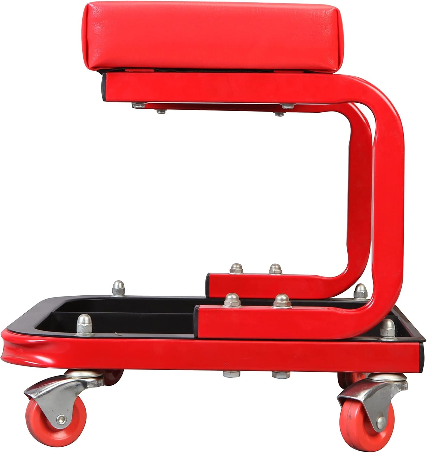 Torin Big RED TR6300-3 250lbs Red Rolling Automotive Creeper Garage/Shop Seat: Padded Mechanic Stool with Tool Large Tray Suitable for garages, Repair Shops
