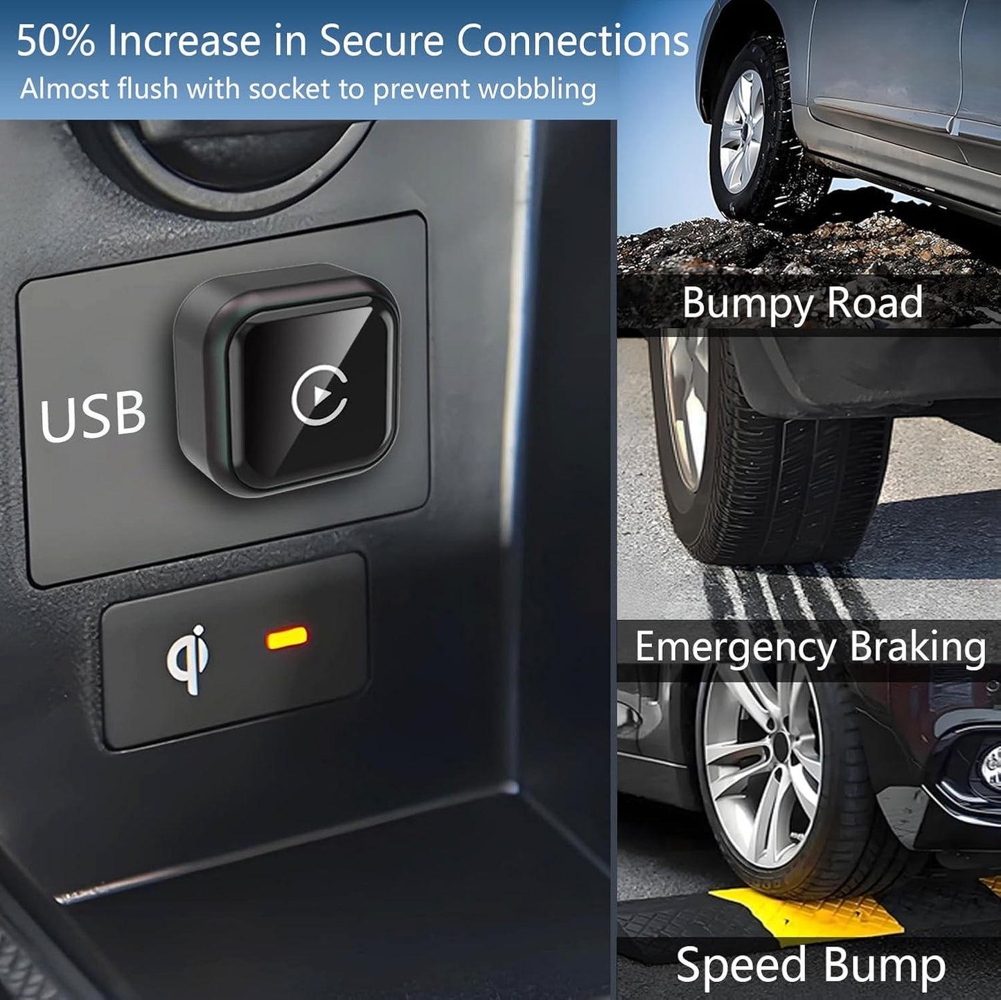 Wireless Carplay Adapter for Apple iPhone & Android Auto Wireless Adapter 2 in 1,2025's Newly Upgraded,Subversive Ultra-Compact Design,Faster and More Stable Connection,for iOS 10+ & Android 11+