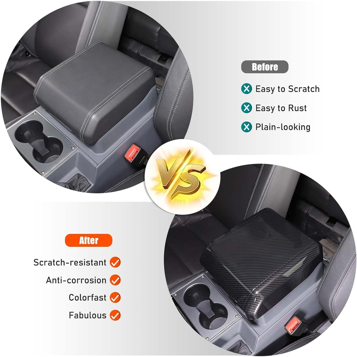 Armrest Box Cover Center Console Pad Compatible with INEOS Grenadier 2020-2025, Auto Armrest Cover, Fashionable and Beautiful, Waterproof Car Center Console Armrest Cover (Carbon Fiber)