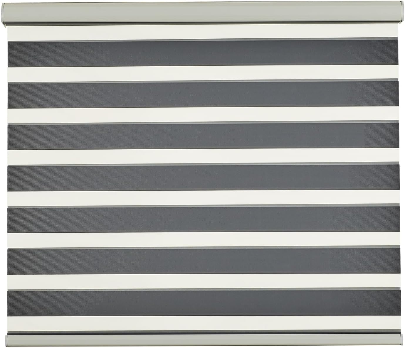 Persilux Zebra Blinds for Windows, Cordless Roller Blinds (50" W x 72" H, White) Light Filtering Sheer Window Treatments, Light Control for Day and Night, Room Darkening Roller Shades for Windows