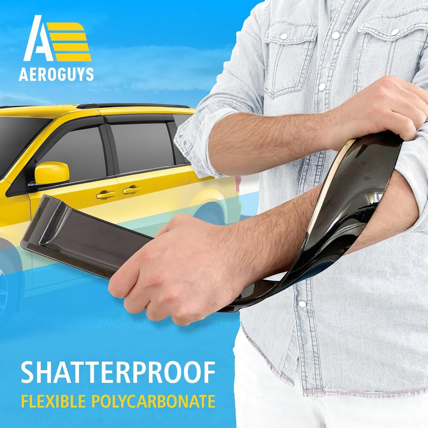 Extra Durable Window Deflectors Tape-On Window Visors Rain Guards Fit for Dodge Grand Caravan 2008-2020, Sun Visors, Wind Vent for Shades, Exterior Car Accessories - 4pcs. AG0027