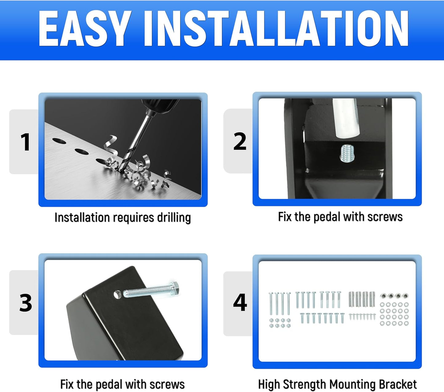 Kojem 2 Pcs Universal Side Step Compatible with 1967-2020 Chevy Chevrolet GMC Ford Isuzu Mitsubishi Dodge Jeep Nissan Toyota Mazda Side Hoop Step Electrophoresis Black Aluminum